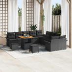 vidaXL 13-delige tuinsofa set met kussens in zwart, gemaakt, Verzenden, Nieuw