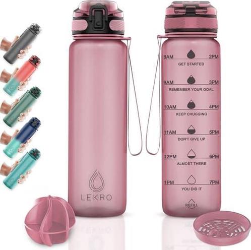 Lekro Waterfles met Tijdmarkeringen - Motiverende Drinkfles, Huis en Inrichting, Keuken | Tupperware, Nieuw, Ophalen of Verzenden