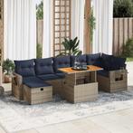 vidaXL 8-delige Loungeset met kussens poly rattan acacia, Tuin en Terras, Tuinsets en Loungesets, Verzenden, Nieuw, Rotan, Loungeset