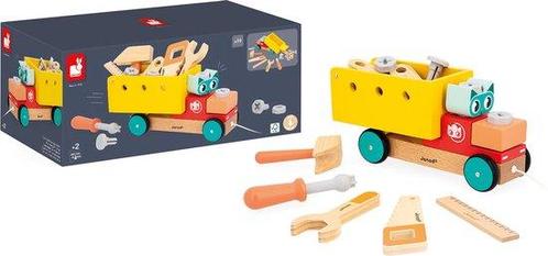 Janod Bricokids - Trekfiguur Vrachtwagen - 2 in 1:, Kinderen en Baby's, Overige Kinderen en Baby's, Zo goed als nieuw, Ophalen of Verzenden