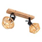 Opbouwspots VALLI 2-lichts Matt zwart E27 58cm, Ophalen of Verzenden, Nieuw, Plafondspot of Wandspot, Led