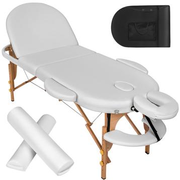 3 zones massagetafel ovaal met 5cm matras, rolkussens en hou