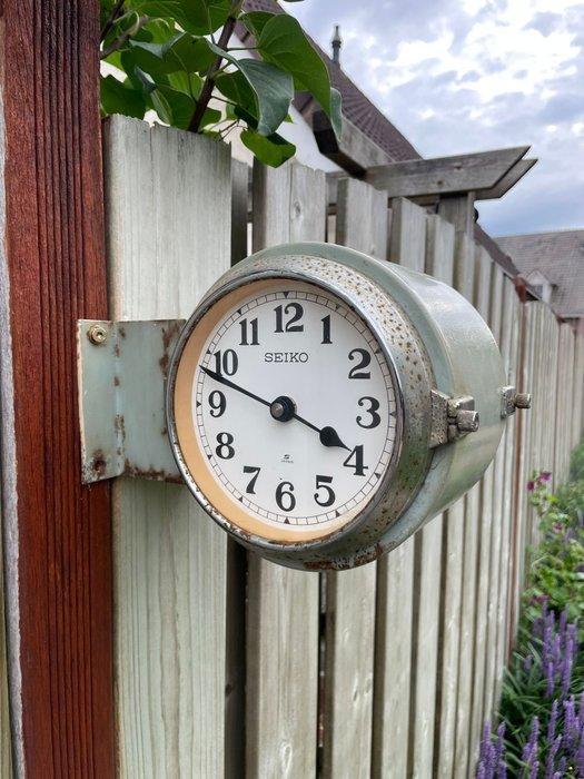 Maritieme objecten - Dubbele wandklok / nautisch / ijzer, Antiek en Kunst, Curiosa en Brocante