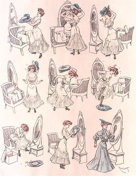 Zit mijn hoed goed (lijst optie, lithos), Antiek en Kunst, Kunst | Litho's en Zeefdrukken, Verzenden