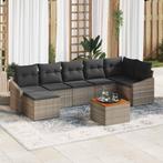 vidaXL Tuin Sofa Set 8 pcs Grijs, Tuin en Terras, Tuinsets en Loungesets, Verzenden, Nieuw, Rotan