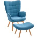 TRUUSK Fauteuil Met Voetenbank, Oorfauteuil Met Hoge Rugleun, Huis en Inrichting, Fauteuils, Verzenden, Nieuw