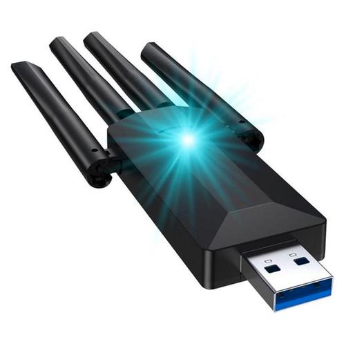 USB Wifi Adapter - 2.4Ghz/5Ghz - 1200Mbps - LA07 - Zwart, Computers en Software, Netwerkkaarten, Nieuw, Verzenden