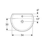 Wastafel Geberit Bastia 60x45.5 cm Rond met Kraangat met, Doe-het-zelf en Verbouw, Sanitair, Ophalen of Verzenden, Nieuw