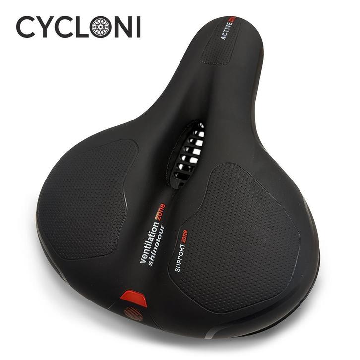 Cycloni Ergonomisch Fietszadel - Met Zadelstrop - Zwart/Rood, Fietsen en Brommers, Fietsonderdelen, Algemeen, Nieuw, Overige typen
