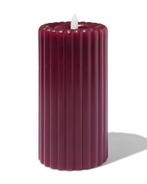 HEMA LED kaars 7.5x15cm rib donkerrood, Huis en Inrichting, Woonaccessoires | Kandelaars en Kaarsen, Verzenden, Nieuw