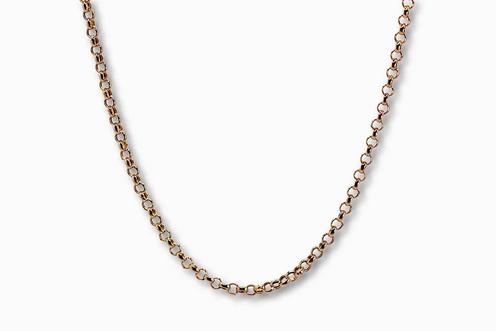 Gouden Rolo schakelketting 14K, Sieraden, Tassen en Uiterlijk, Kettingen, Goud, Nieuw, Goud, Verzenden