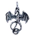 Zilveren Draak middel ketting hanger, Sieraden, Tassen en Uiterlijk, Kettinghangers, Verzenden, Nieuw