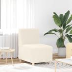 vidaXL Fauteuil 55 cm gekrulde wolachtige stof crèmekleurig, Verzenden, Nieuw, Eenpersoons, Stof