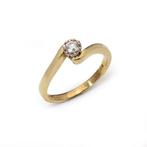 Ring Vintage 18kt geelgouden solitaire met diamant (circa