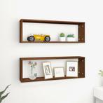 vidaXL Wandschappen kubus 2 st 80x15x26,5 cm bewerkt hout, Verzenden, Nieuw