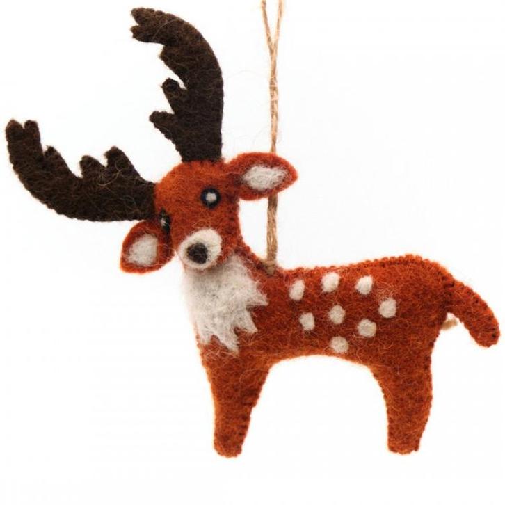Vilten Hanger Oranjebruin Hert met Gewei- 15cm NIEUW, Kinderen en Baby's, Kinderkamer | Inrichting en Decoratie, Nieuw, Ophalen of Verzenden