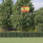 vidaXL Vlag met vlaggenmast Spanje 5,55 m aluminium, Verzenden, Nieuw