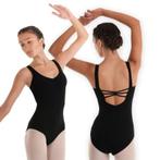Zwart balletpak met kruisende bandjes - Lage rug - Voor dame, Nieuw, Verzenden