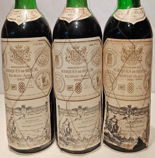 1961 & 1962 (x2) Marqués de Riscal - Rioja Reserva - 3, Verzamelen, Wijnen