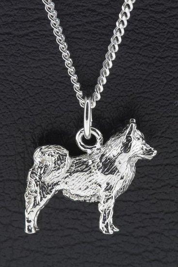 Zilveren Finse Lappenhond groot ketting hanger, Sieraden, Tassen en Uiterlijk, Kettinghangers, Verzenden