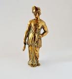 sculptuur, Antique Woman Brass Statue Hallmarked - 13 cm -