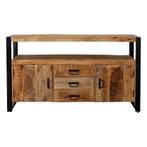 Dressoir Mangohout Britt 140 2 Deuren 3 Lades, 100 tot 150 cm, Verzenden, Nieuw, Industriële meubels