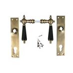Set deurbeslag - gepatineerd messing - deurplaten en klinken, Doe-het-zelf en Verbouw, Hang- en Sluitwerk, Ophalen of Verzenden