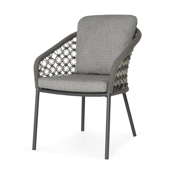 SUNS Nappa dining chair matt royal grey/mix macrame carbon, Tuin en Terras, Tuinstoelen, Nieuw, Ophalen of Verzenden