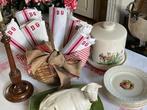 6 Napoleon 111 linnen theedoeken met D.G. initialen -