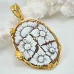 Zilver, Verguld - Cameo - Floreale kamé, Sieraden, Tassen en Uiterlijk, Antieke sieraden