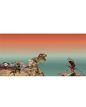 French Terry Dinos Paneel, Hobby en Vrije tijd, Stoffen en Lappen, Overige kleuren, Nieuw