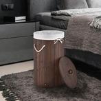 Bamboe Wasmand Curly - 55 Liter - Bruin - Incl. Waszak & Dek, Huis en Inrichting, Badkamer | Badtextiel en Accessoires, Verzenden