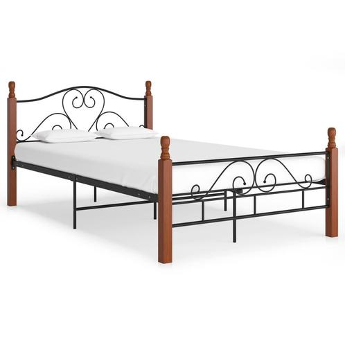 vidaXL Bedframe metaal zwart 120x200 cm, Huis en Inrichting, Slaapkamer | Bedden, 120 cm, 200 cm, Zwart, Twijfelaar, Nieuw, Metaal