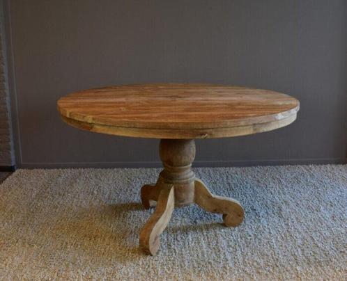 Ronde Eettafel Teakhout met Bolpoot Bali-Ø130 cm, Huis en Inrichting, Tafels | Eettafels, Nieuw, Ophalen of Verzenden