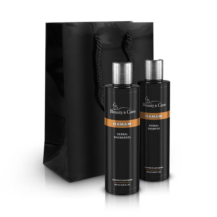 Beauty & Care Douchepakket Hamam 1 Set.  new, Huis en Inrichting, Badkamer | Badtextiel en Accessoires, Overige typen, Zwart, Nieuw