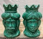 Caltagirone - Tafelmiddenstuk  - Paar Moorse hoofden in