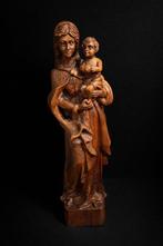 Beeld, Heilige Maria met kindje Jezus - 47.5 cm - Hout