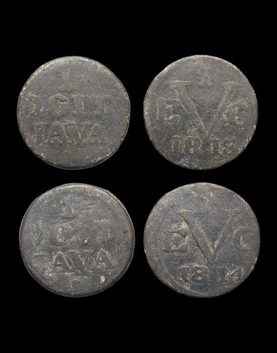Nederlands-Indië. Duit 1813 & 1814 VOC, 1 DOIT JAVA (Zonder, Postzegels en Munten, Munten | Nederland
