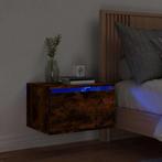 vidaXL Nachtkastje met LEDs wandgemonteerd gerookt, Minder dan 45 cm, Verzenden, Nieuw, Minder dan 55 cm