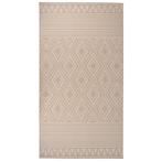 vidaXL Buitenkleed met patroon platgeweven 80x150 cm bruin, Verzenden, Nieuw, Bruin