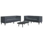 vidaXL 2-delige Loungeset Chesterfield en bolsters fluweel, Verzenden, Nieuw, Vierpersoons of meer, Stof