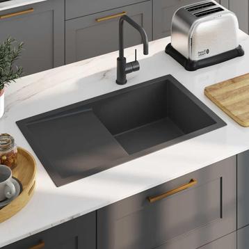 Zwarte Gootsteen RVS | Retourdeal - 35% Korting! beschikbaar voor biedingen