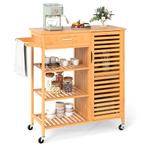 LIVSK Bamboe Keukenwagen met Opbergruimte - Mobiel met 4 Wie, Verzenden, Nieuw