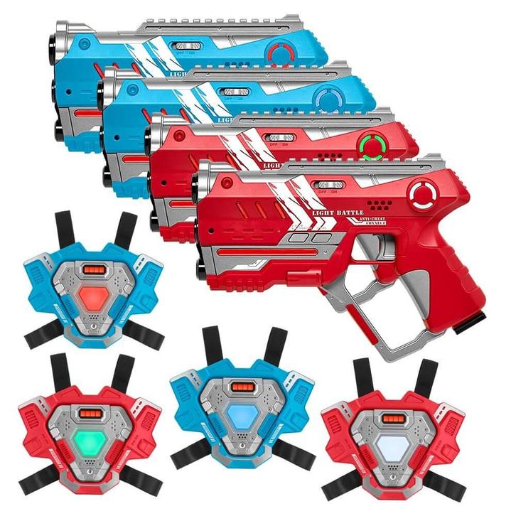 Light Battle Connect Lasergame set rood/blauw - 4 Laserguns, Kinderen en Baby's, Speelgoed | Buiten | Actiespeelgoed, Nieuw, Ophalen of Verzenden