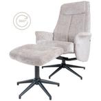 Relaxfauteuil Bindy + Hocker - Perfect Harmony - Taupe 04, Ophalen of Verzenden, Nieuw