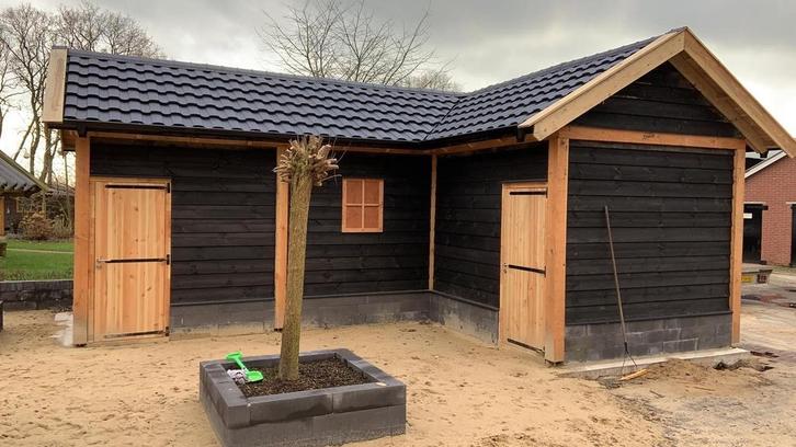 Zadeldak L-vorm dichte schuur 900x300+300x300cm Uithoorn, Tuin en Terras, Overkappingen, Nieuw, Ophalen of Verzenden