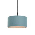 Hanglamp zwart met blauwe kap 50 cm - Combi 1, Huis en Inrichting, Lampen | Hanglampen, Nieuw, Overige materialen, Modern, 75 cm of meer
