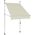vidaXL Luifel handmatig uittrekbaar 100 cm crème, Tuin en Terras, Zonneschermen, Verzenden, Nieuw