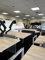 Refurbished duo zit sta bureau wit, nieuwe bureaubladen, Verzenden, In hoogte verstelbaar, Zo goed als nieuw, Stabureau