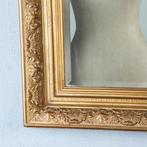 Vergulde ornamentlijst rechthoekig met facet geslepen spiege, Antiek en Kunst, Antiek | Spiegels, Ophalen of Verzenden